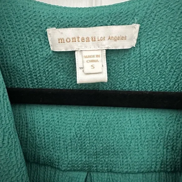 Green Cropped Shirt Blouse - Picture 3 of 3